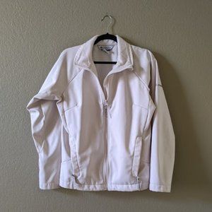 Columbia Jacket full zip hard shell soft interior.